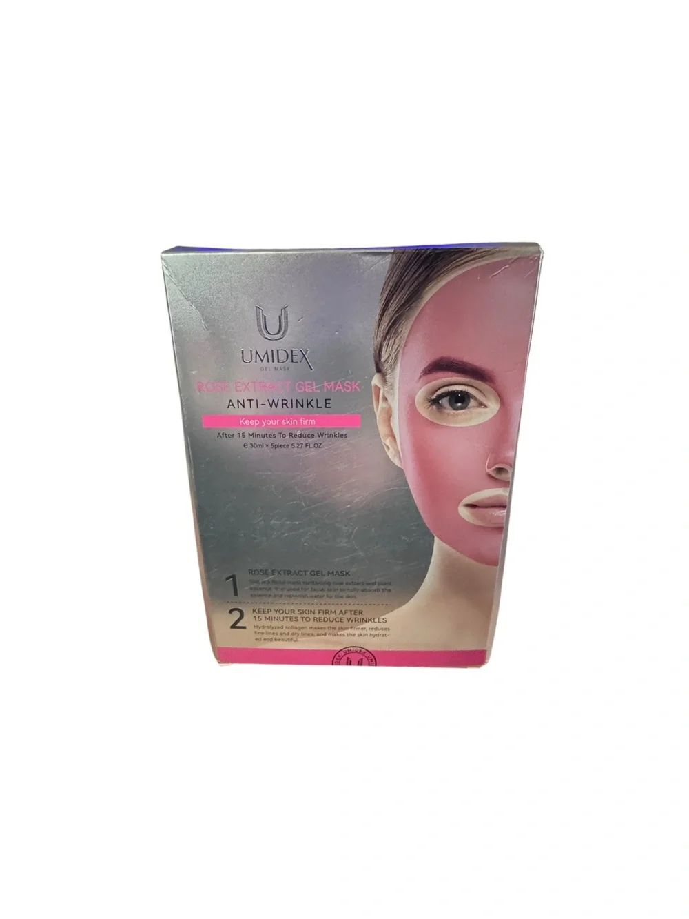 UMIDEX Rose Extract Gel Face Mask Anti-Wrinkle 5 Pack NEW